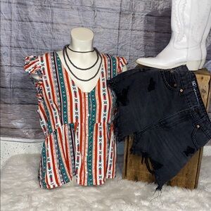 Wrangler Retro Cropped Peplum Tank Top